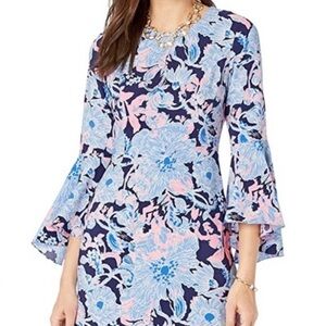 Lilly Pulitzer Navy and Pink Floral Kayla Dress